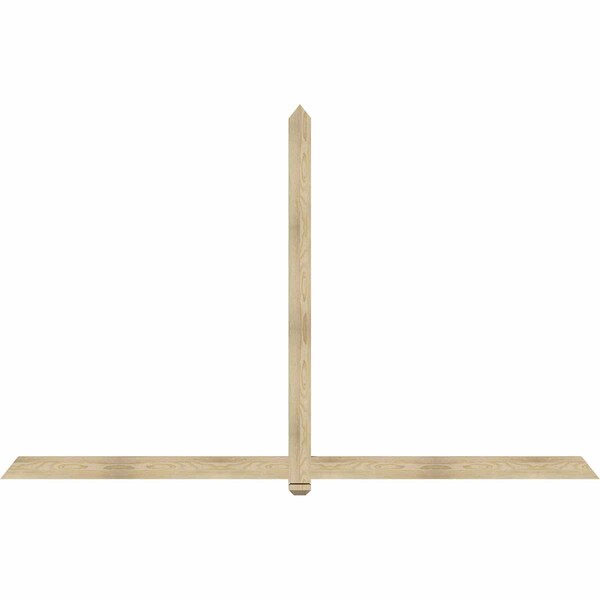 Ekena Millwork Eugene Rough Sawn Timber Gable Bracket, Douglas Fir, 108"W x 68"H x 2"D x 4"F, 15/12 Pitch GBW108X68X0204EUG00RDF - main
